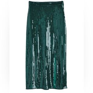H&M Emerald Sequin Maxi Skirt